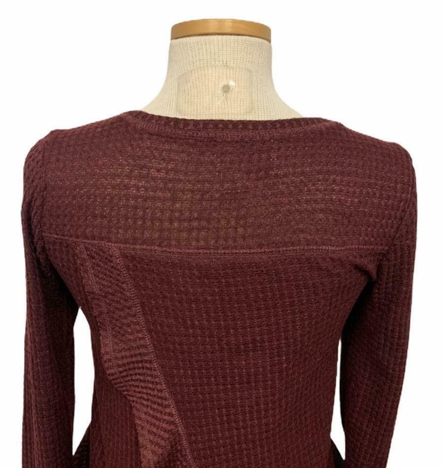 Anthropologie Saturday Sunday Wendy Waffle Ruffle Open Back Tunic XS Burgundy - Premium Clothing, Shoes & Accessories:Women:Women's Clothing:Tops from Anthropologie - Just $24.99! Shop now at Finds For You