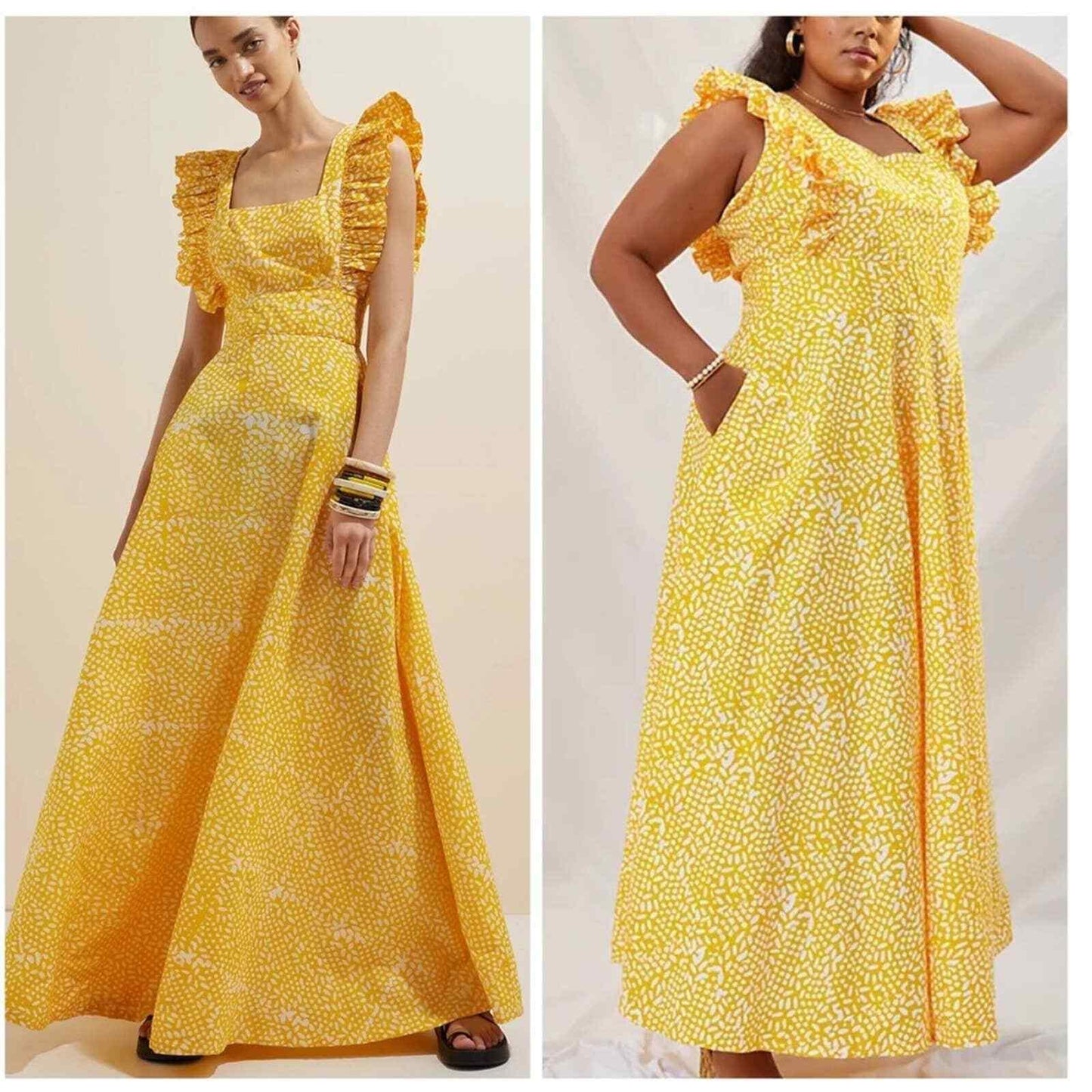Anthropologie Sika Marigold Ruffle Maxi Dress Size 4 Yellow - Premium Clothing, Shoes & Accessories:Women:Women's Clothing:Dresses from Anthropologie - Just $190.89! Shop now at Finds For You