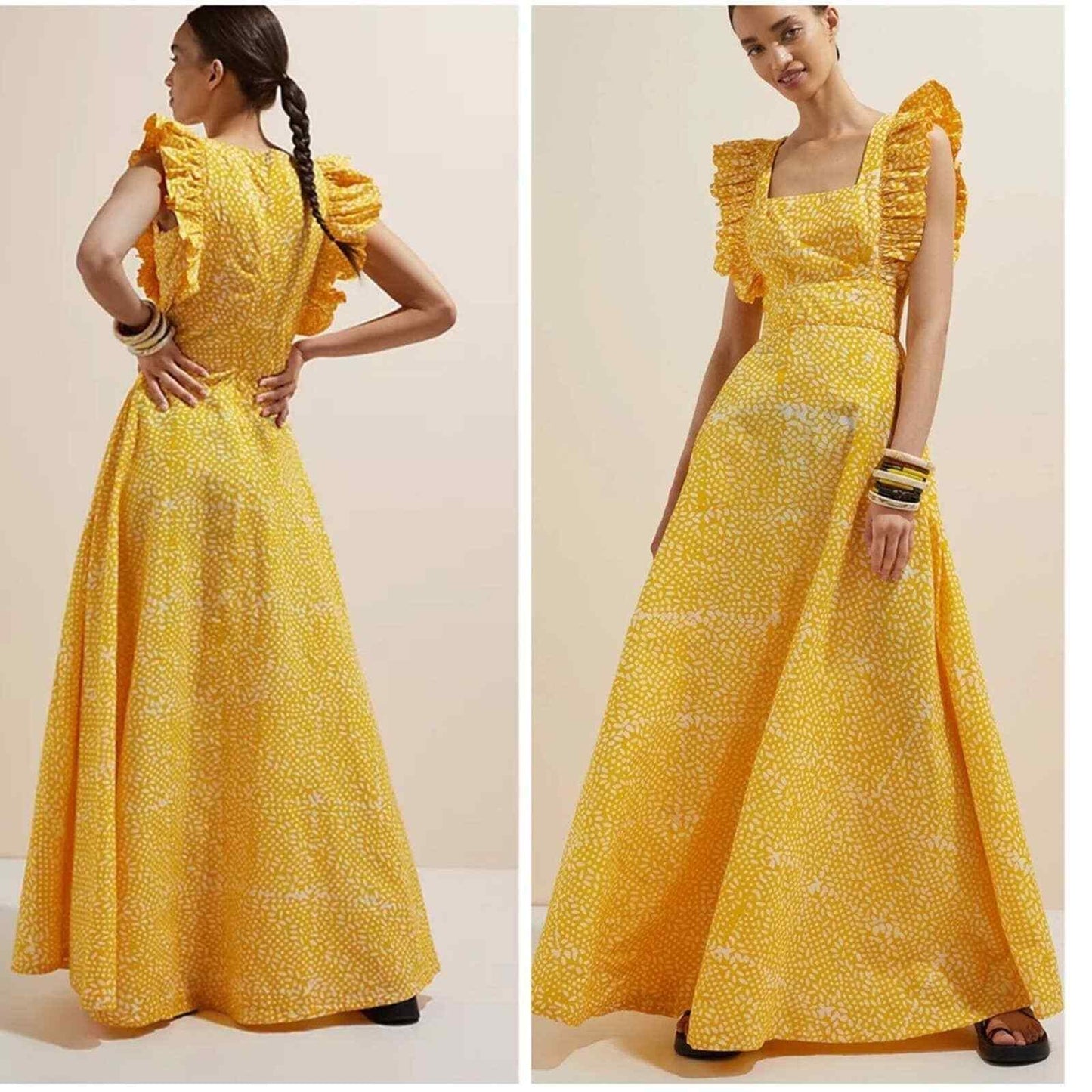 Anthropologie Sika Marigold Ruffle Maxi Dress Size 4 Yellow - Premium Clothing, Shoes & Accessories:Women:Women's Clothing:Dresses from Anthropologie - Just $190.89! Shop now at Finds For You