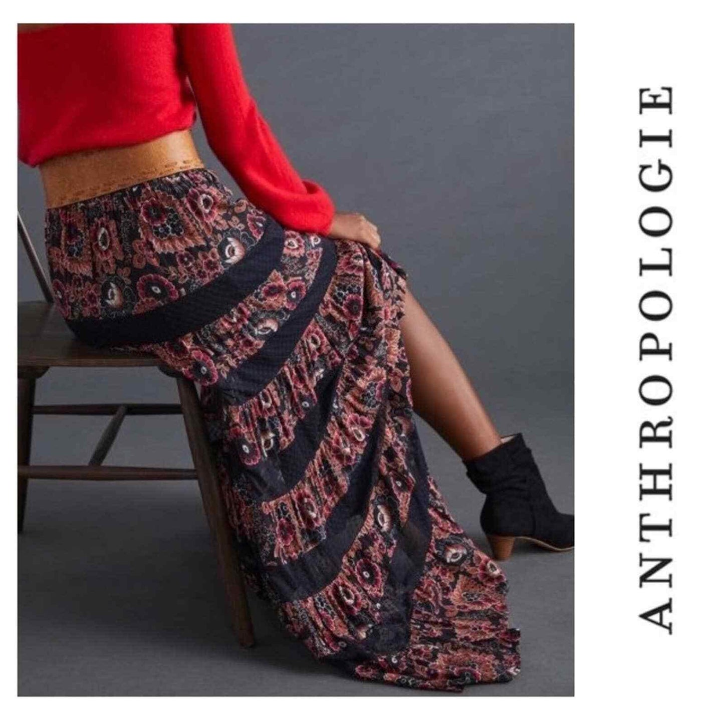 Anthropologie Tiered Maxi Skirt Boho Tulle Floral Size Small Medium - Premium Clothing, Shoes & Accessories:Women:Women's Clothing:Skirts from Anthropologie - Just $130.29! Shop now at Finds For You