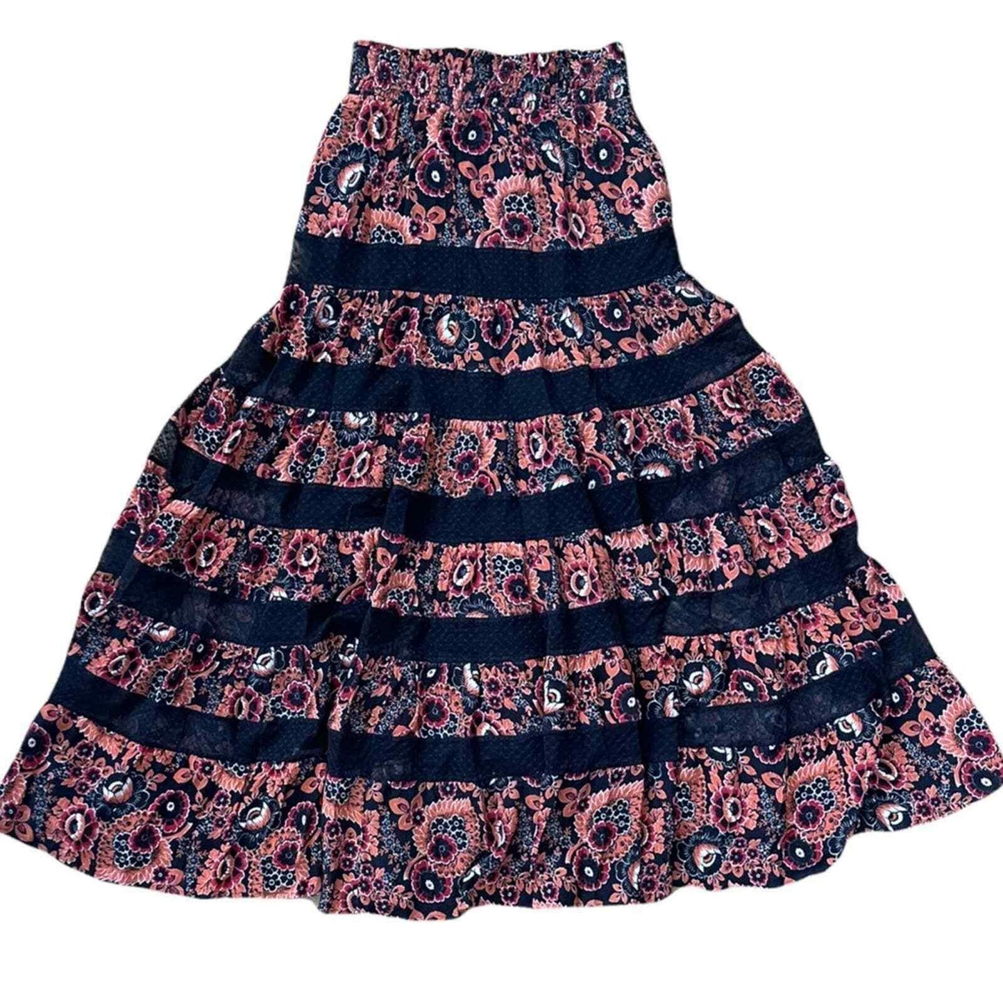Anthropologie Tiered Maxi Skirt Boho Tulle Floral Size Small Medium - Premium Clothing, Shoes & Accessories:Women:Women's Clothing:Skirts from Anthropologie - Just $130.29! Shop now at Finds For You