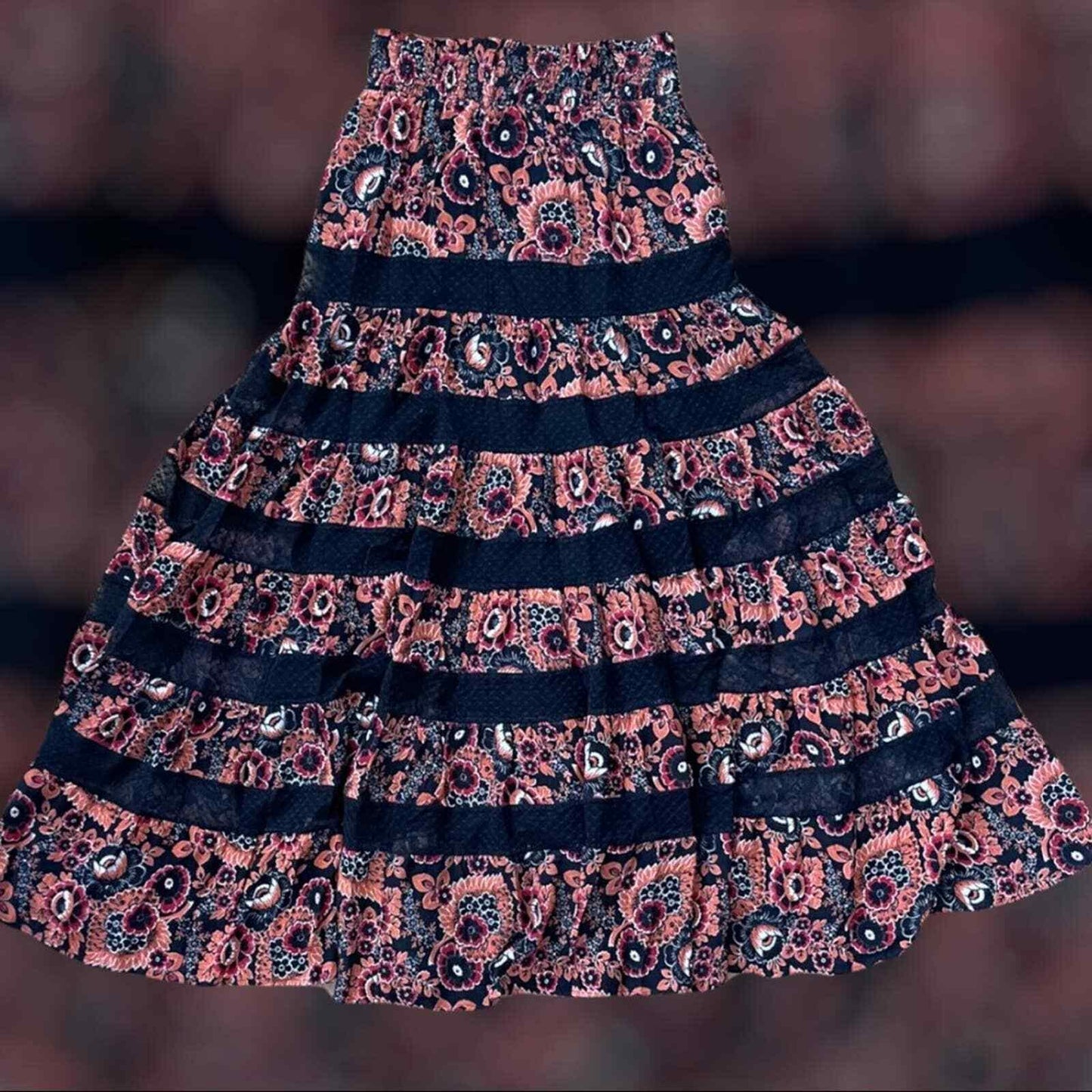 Anthropologie Tiered Maxi Skirt Boho Tulle Floral Size Small Medium - Premium Clothing, Shoes & Accessories:Women:Women's Clothing:Skirts from Anthropologie - Just $130.29! Shop now at Finds For You