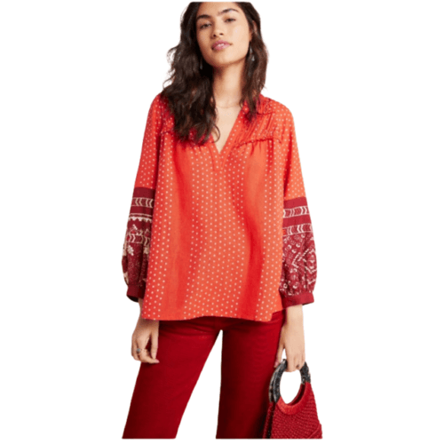 Anthropologie Vineet Bahl Boho Nora Embroidered Top Blouse New - Premium Clothing, Shoes & Accessories:Women:Women's Clothing:Tops from Anthropologie - Just $70.74! Shop now at Finds For You