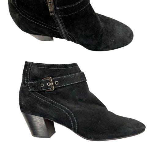 Aquatalia Femme Weatherproof Side Size Booties Ankle Boots Suede Size 9.5 Black - Premium Clothing, Shoes & Accessories:Women:Women's Shoes:Boots from Aquatalia - Just $90.89! Shop now at Finds For You