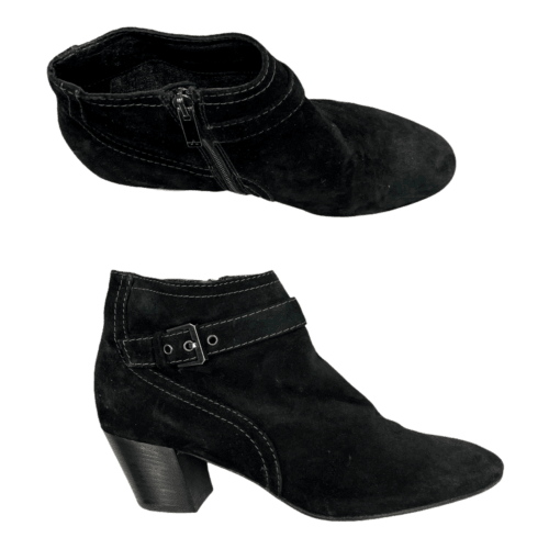 Aquatalia Femme Weatherproof Side Size Booties Ankle Boots Suede Size 9.5 Black - Premium Clothing, Shoes & Accessories:Women:Women's Shoes:Boots from Aquatalia - Just $90.89! Shop now at Finds For You