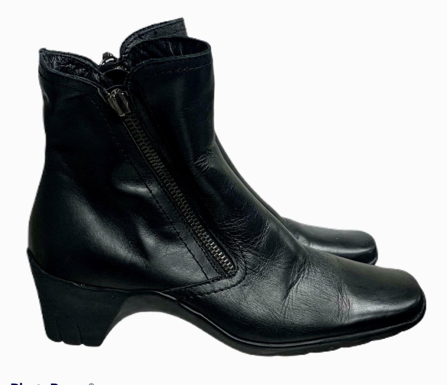 Aquatalia Side Zip Leather Ankle Booties Boots Size 6 Black - Premium Clothing, Shoes & Accessories:Women:Women's Shoes:Boots from Aquatalia - Just $37.86! Shop now at Finds For You