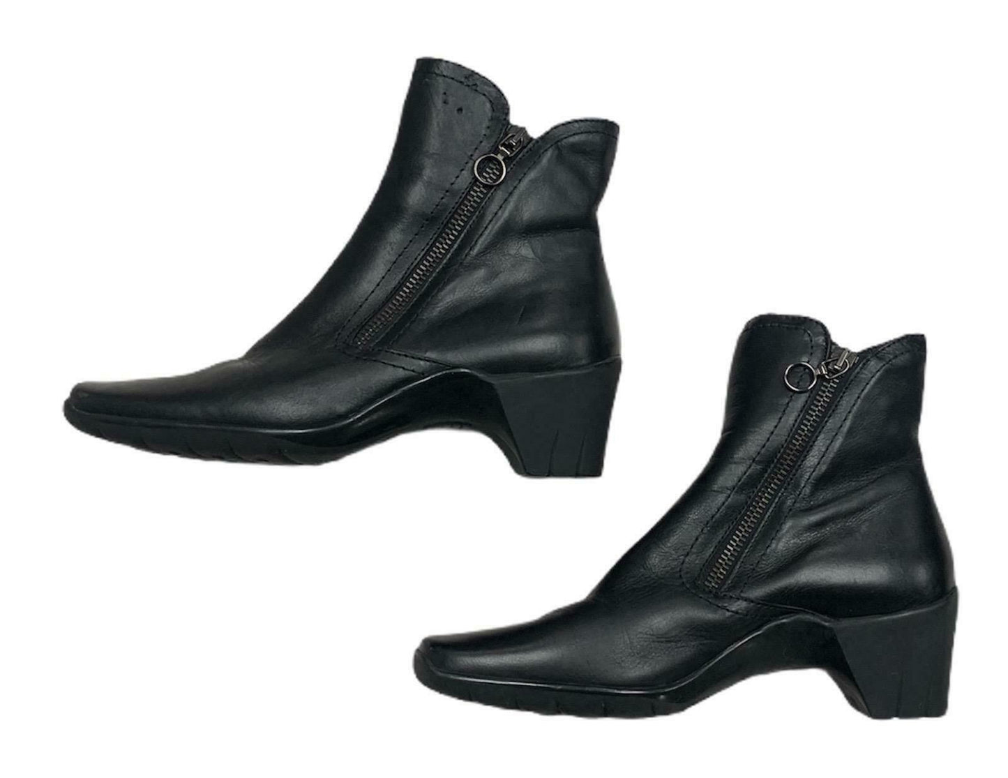 Aquatalia Side Zip Leather Ankle Booties Boots Size 6 Black - Premium Clothing, Shoes & Accessories:Women:Women's Shoes:Boots from Aquatalia - Just $37.86! Shop now at Finds For You