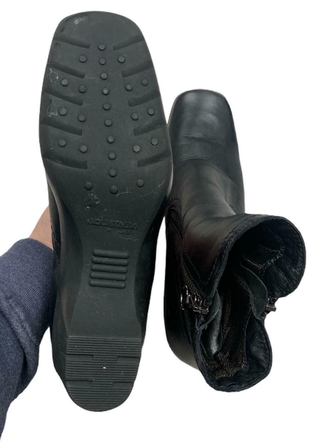 Aquatalia Side Zip Leather Ankle Booties Boots Size 6 Black - Premium Clothing, Shoes & Accessories:Women:Women's Shoes:Boots from Aquatalia - Just $37.86! Shop now at Finds For You