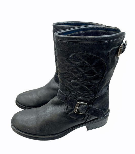 Aquatalia Sweetie Moto Quilted Boots Weatherproof Size 6.5 Black Leather - Premium Clothing, Shoes & Accessories:Women:Women's Shoes:Boots from Aquatalia - Just $60.59! Shop now at Finds For You