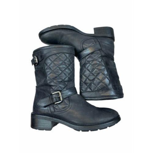 Aquatalia Sweetie Moto Quilted Boots Weatherproof Size 6.5 Black Leather - Premium Clothing, Shoes & Accessories:Women:Women's Shoes:Boots from Aquatalia - Just $60.59! Shop now at Finds For You