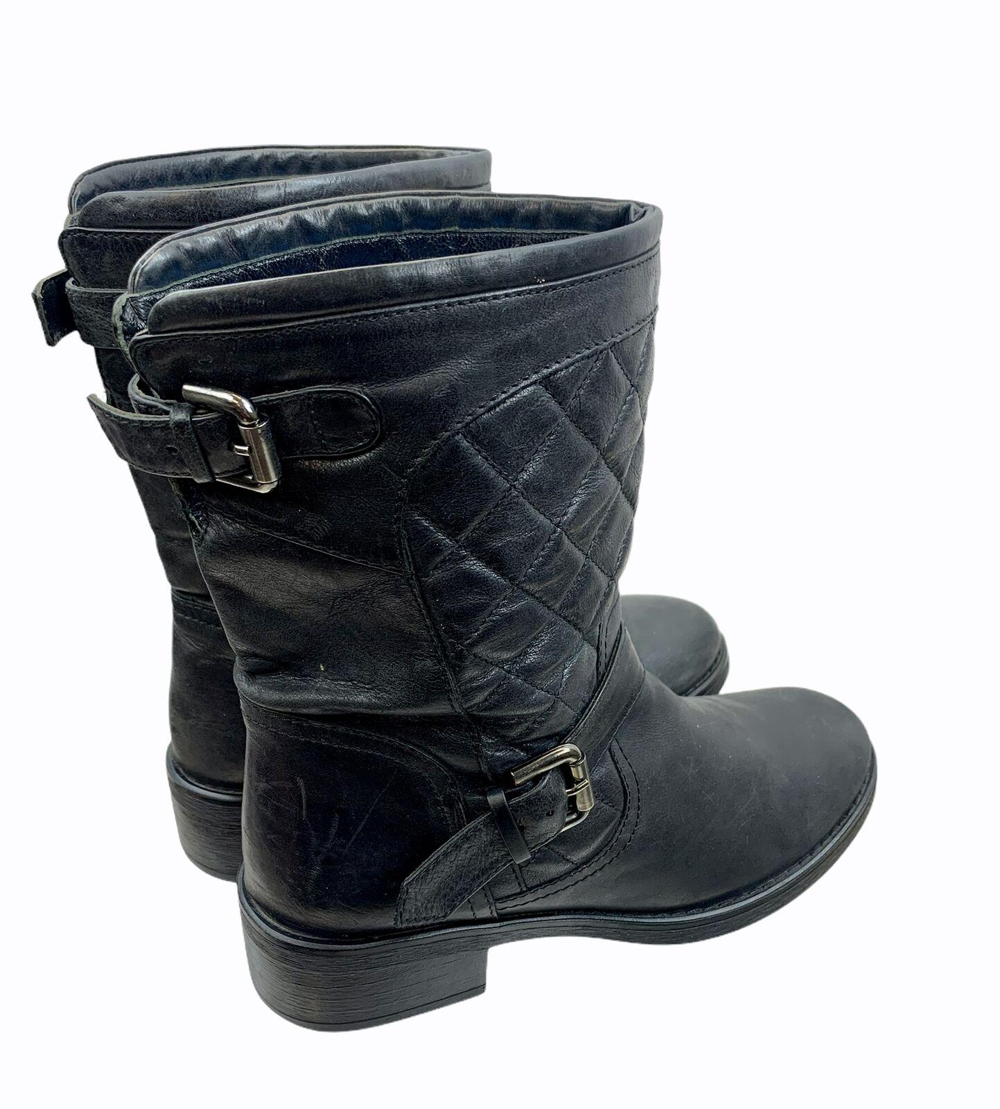 Aquatalia Sweetie Moto Quilted Boots Weatherproof Size 6.5 Black Leather - Premium Clothing, Shoes & Accessories:Women:Women's Shoes:Boots from Aquatalia - Just $60.59! Shop now at Finds For You