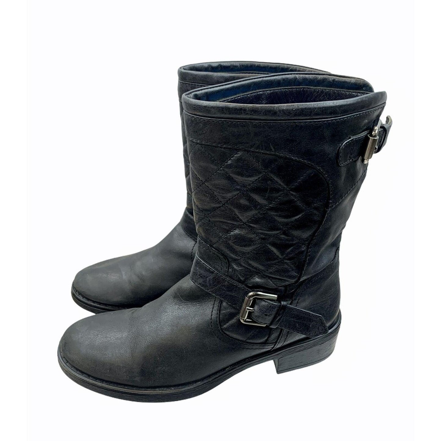 Aquatalia Sweetie Moto Quilted Boots Weatherproof Size 6.5 Black Leather - Premium Clothing, Shoes & Accessories:Women:Women's Shoes:Boots from Aquatalia - Just $60.59! Shop now at Finds For You