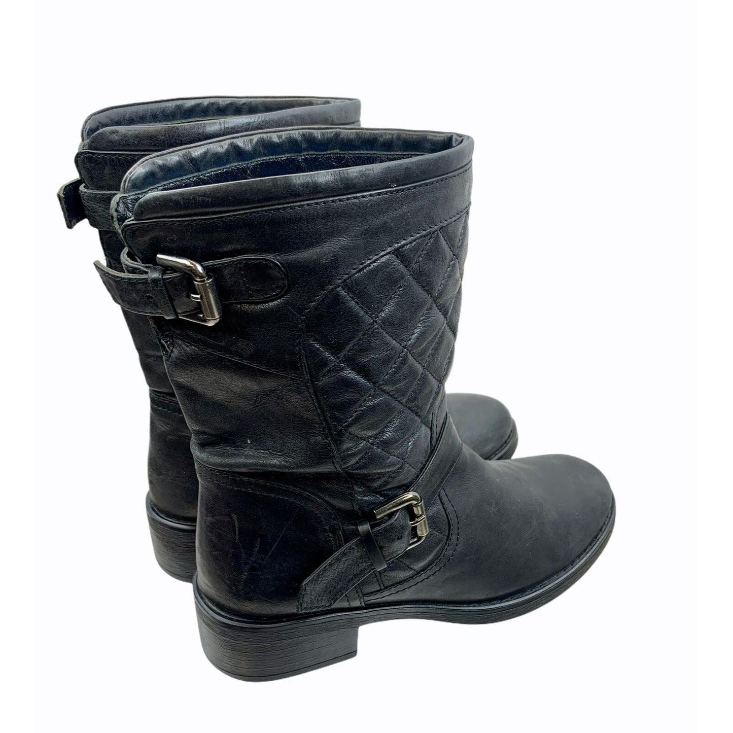 Aquatalia Sweetie Moto Quilted Boots Weatherproof Size 6.5 Black Leather - Premium Clothing, Shoes & Accessories:Women:Women's Shoes:Boots from Aquatalia - Just $60.59! Shop now at Finds For You