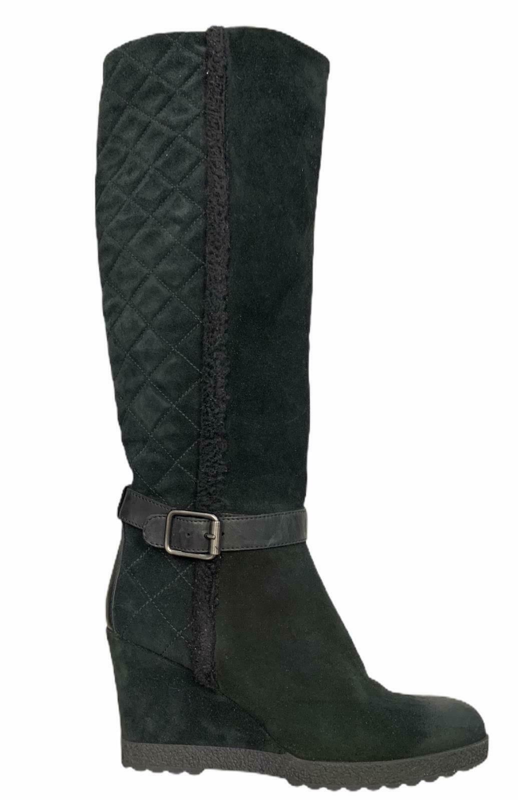 Aquatalia Women's Callie Black Suede Quilted Weatherproof Wedge Boot Size 9 - Premium Clothing, Shoes & Accessories:Women:Women's Shoes:Boots from Aquatalia - Just $90.89! Shop now at Finds For You