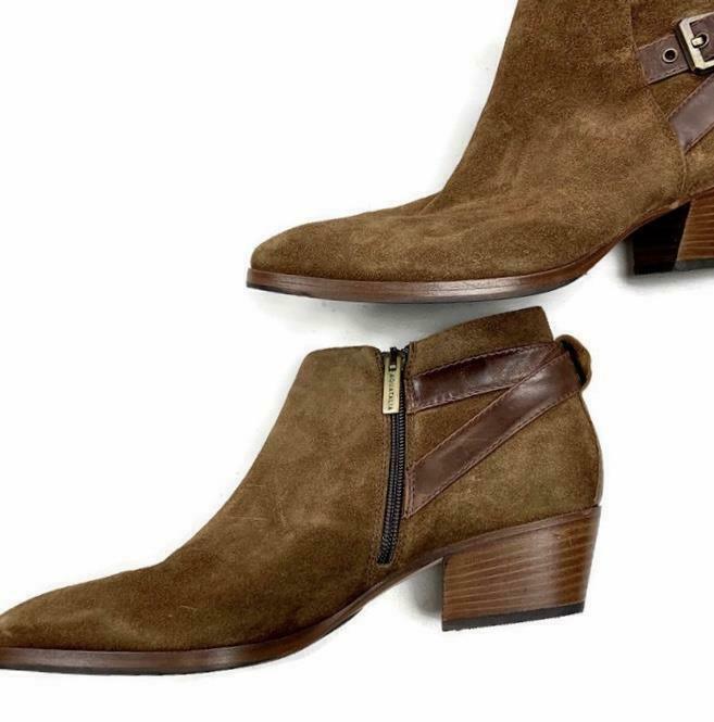 Aquatalia Women's Farin Weatherproof Suede Buckle Ankle Booties Boots Size 10 - Premium Clothing, Shoes & Accessories:Women:Women's Shoes:Boots from Aquatalia - Just $106.04! Shop now at Finds For You