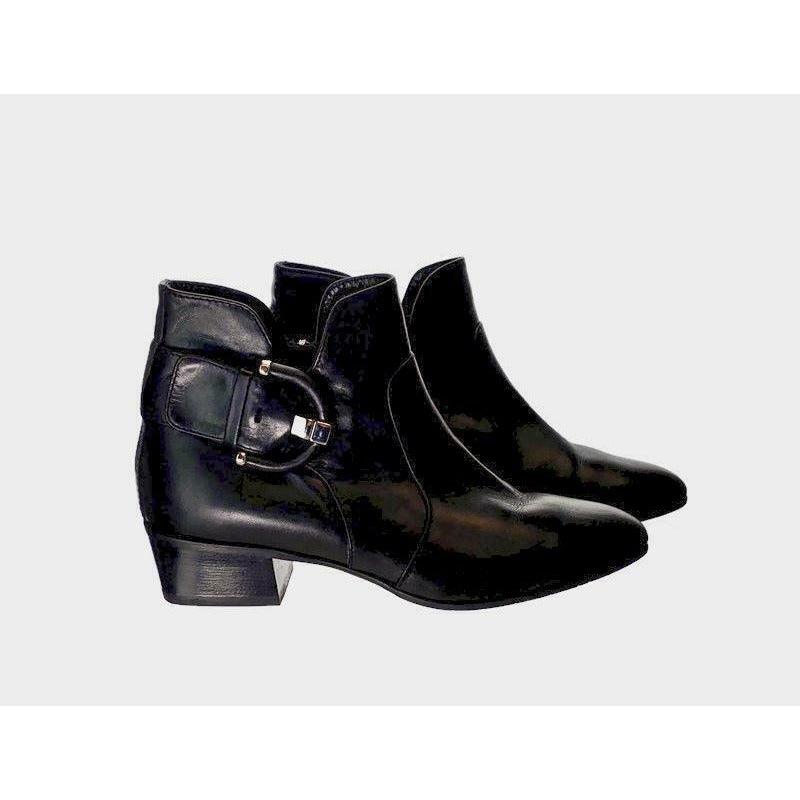 Aquatalia Women's Flambay Black Calf Ankle Boots Booties Buckle Zip Size 7.5 - Premium Clothing, Shoes & Accessories:Women:Women's Shoes:Boots from Aquatalia - Just $143.90! Shop now at Finds For You