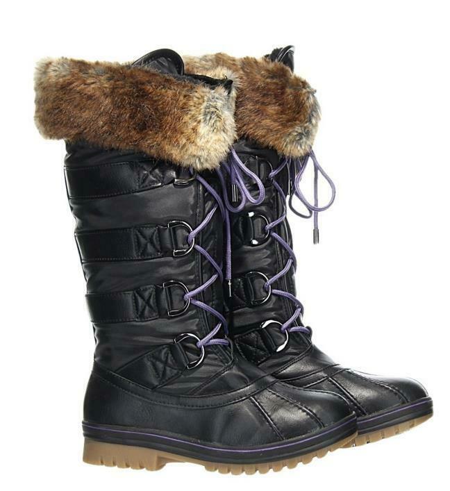 Aquatherm Women's Santana Canada Donatella Tall Winter Lace Up Boots Faux Fur 6 - Premium Clothing, Shoes & Accessories:Women:Women's Shoes:Boots from Santana Canada - Just $45.44! Shop now at Finds For You