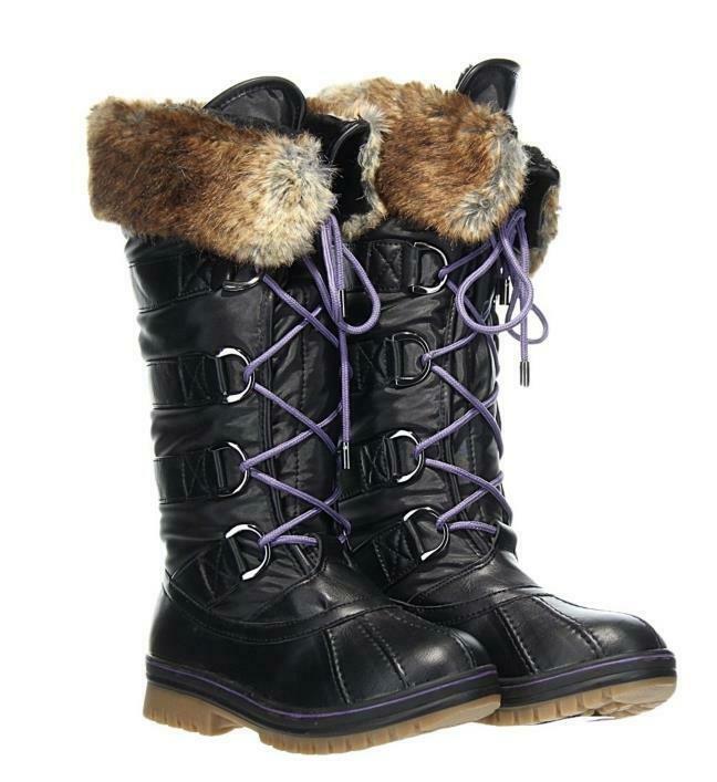 Aquatherm Women's Santana Canada Donatella Tall Winter Lace Up Boots Faux Fur 6 - Premium Clothing, Shoes & Accessories:Women:Women's Shoes:Boots from Santana Canada - Just $45.44! Shop now at Finds For You