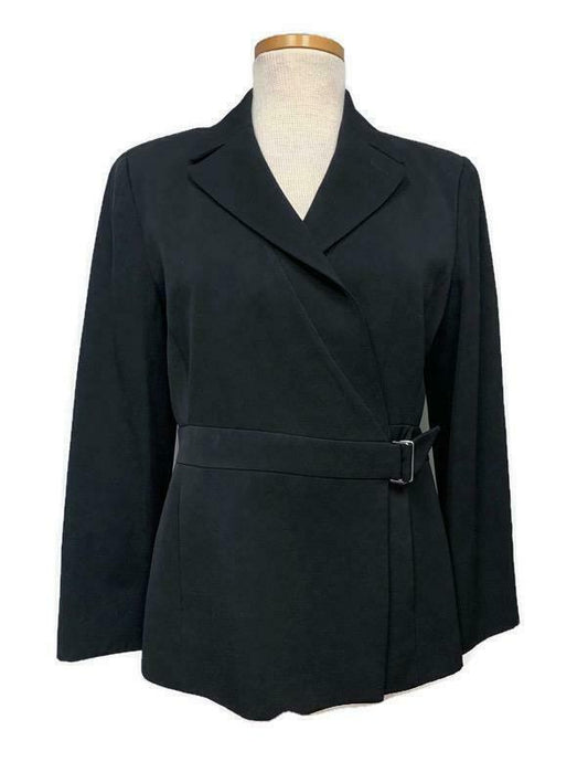 Armani Collezioni Wool Wrap Wool Blazer Size 46 EU 10 US Black Wear to Work - Premium Clothing, Shoes & Accessories:Women:Women's Clothing:Suits & Suit Separates from Armani - Just $51.50! Shop now at Finds For You