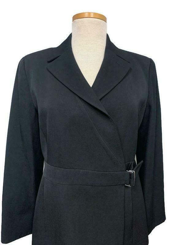 Armani Collezioni Wool Wrap Wool Blazer Size 46 EU 10 US Black Wear to Work - Premium Clothing, Shoes & Accessories:Women:Women's Clothing:Suits & Suit Separates from Armani - Just $51.50! Shop now at Finds For You