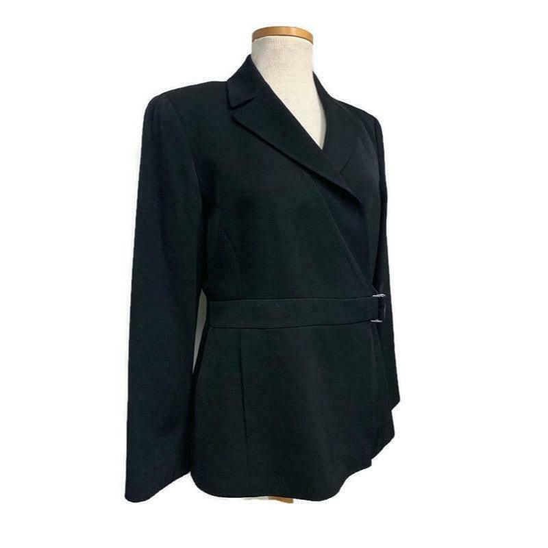 Armani Collezioni Wool Wrap Wool Blazer Size 46 EU 10 US Black Wear to Work - Premium Clothing, Shoes & Accessories:Women:Women's Clothing:Suits & Suit Separates from Armani - Just $51.50! Shop now at Finds For You