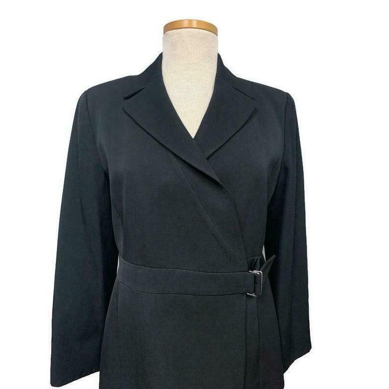 Armani Collezioni Wool Wrap Wool Blazer Size 46 EU 10 US Black Wear to Work - Premium Clothing, Shoes & Accessories:Women:Women's Clothing:Suits & Suit Separates from Armani - Just $51.50! Shop now at Finds For You