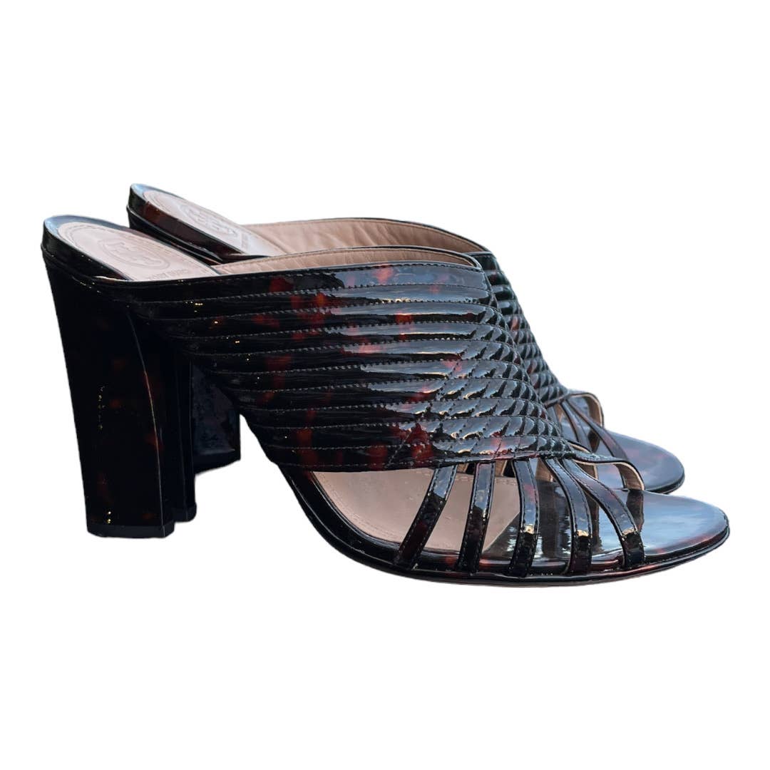 Tory Burch Brida Tortoise Patent Slides Heels Shoes Size 11 - Premium from Tory Burch - Just $129.00! Shop now at Finds For You