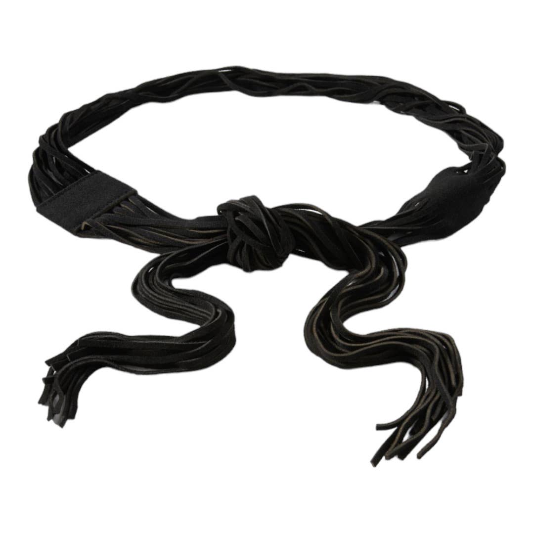 Anthropologie Suede Fringe Tie Belt Plus Size Black New - Premium from Anthropologie - Just $99.0! Shop now at Finds For You
