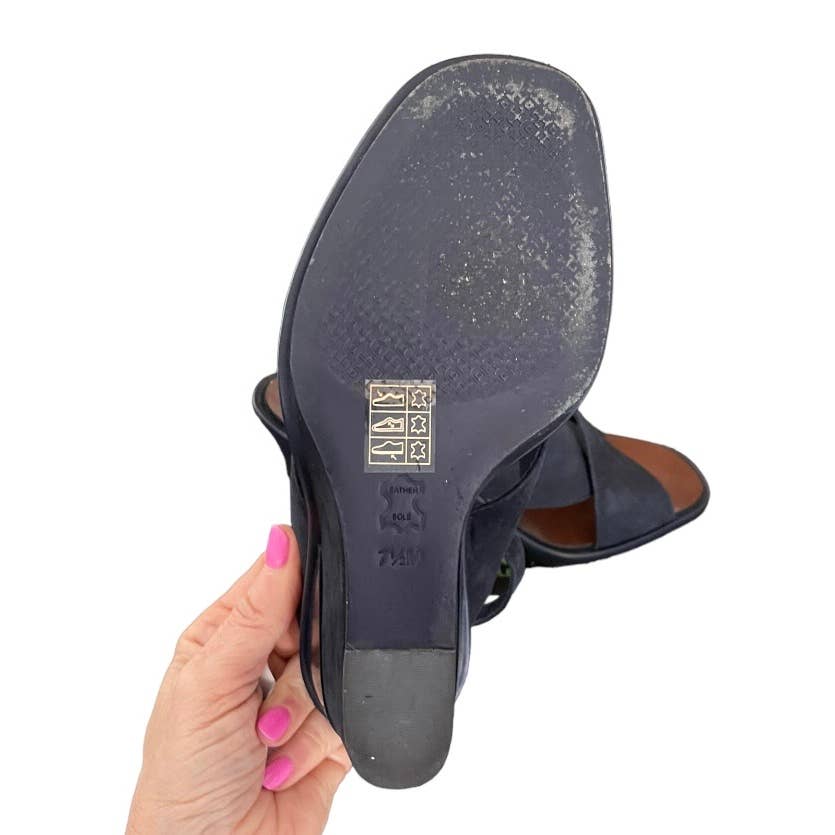 Tory Burch Gabrielle 100mm Wedge Heels Sandals Shoes Size 7.5 Blue - Premium from Tory Burch - Just $119.00! Shop now at Finds For You