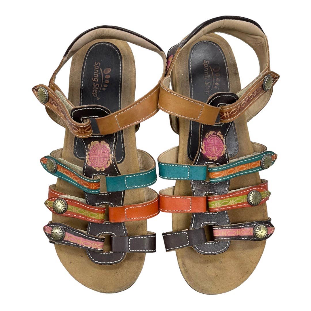 Spring Step L’Artiste Nadra Colorful Gladiator Sandals Size 39 9 - Premium from Spring Step - Just $45.0! Shop now at Finds For You