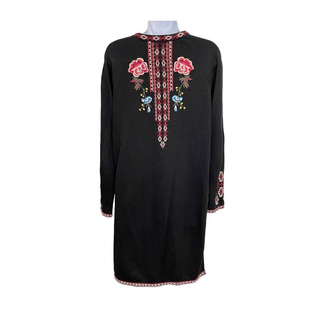 Driftwood Matea Embroidered Dress Tunic Size M Black - Premium from Driftwood - Just $79.0! Shop now at Finds For You