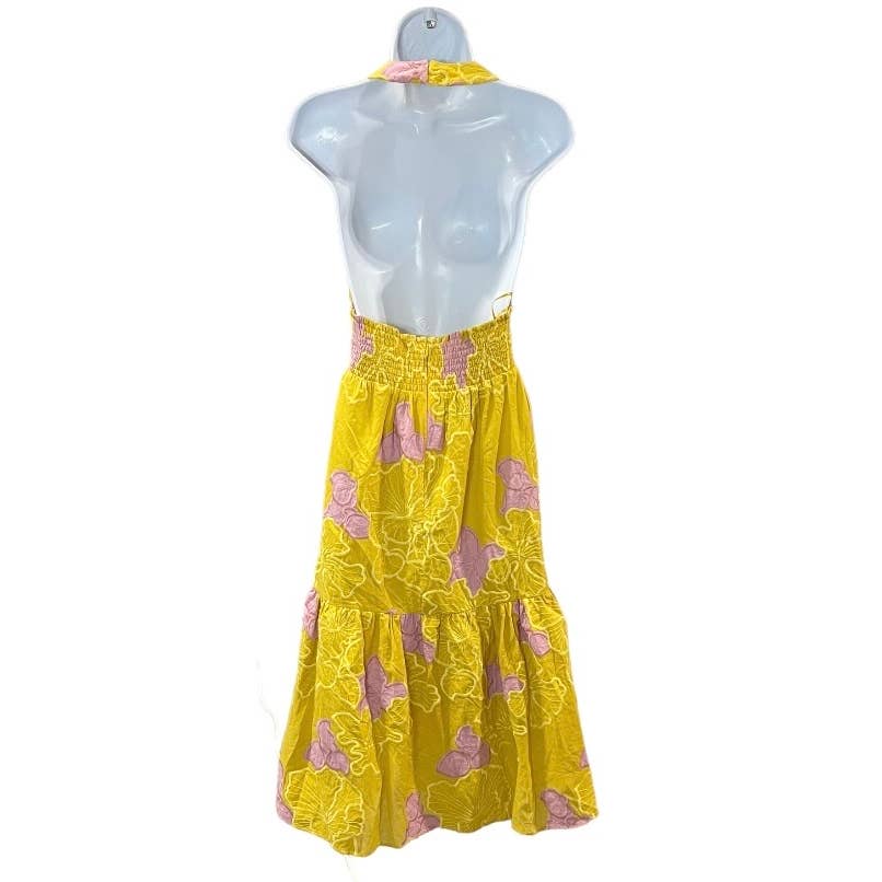 Dress The Population Yellow Pink Floral Halter Dress Size Small New - Premium from Dress The Population - Just $139.0! Shop now at Finds For You
