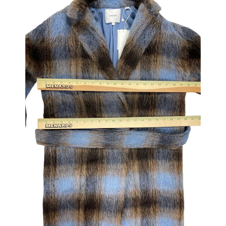 Vince NY Revolve Mohair Alpaca Wool Blend Plaid Belted Coat XS New - Premium from Vince - Just $499.0! Shop now at Finds For You