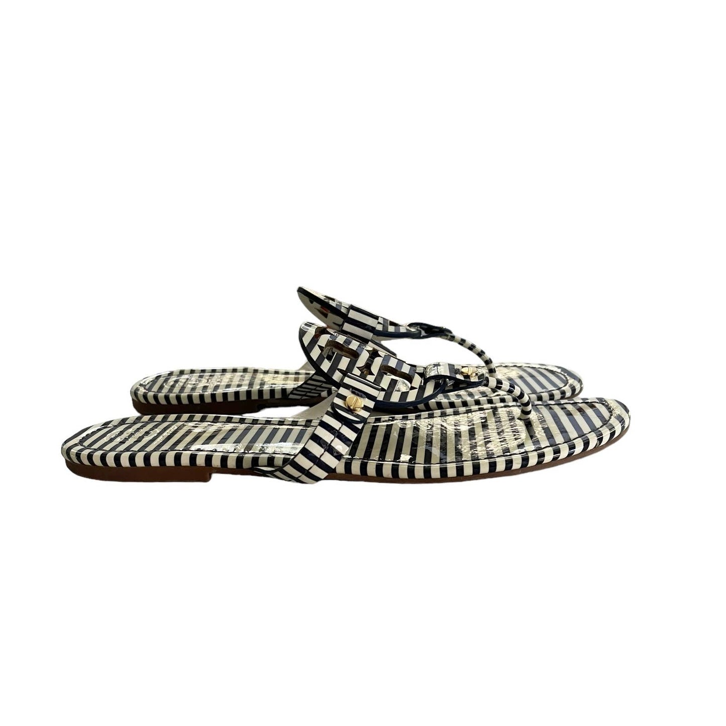 Tory Burch Striped Miller Sandals Flip Flops Thong Size 10.5 - Premium from Tory Burch - Just $175.0! Shop now at Finds For You