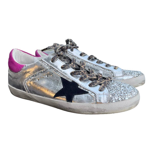 Golden Goose Super Star Low Top Leather Sneakers Silver Shoes Size 41 - Premium  from Golden Goose - Just $459.00! Shop now at Finds For You