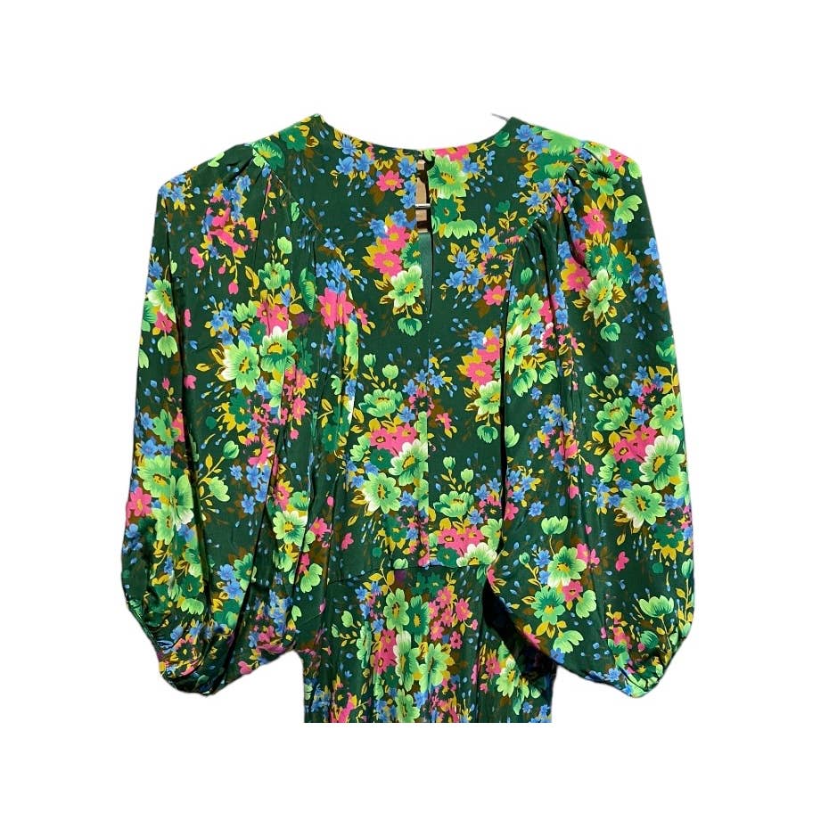 Les Reveries Floral Print Silk Crepe de Chine Midi Dress Size 10 - Premium from Les Reveries - Just $359.00! Shop now at Finds For You