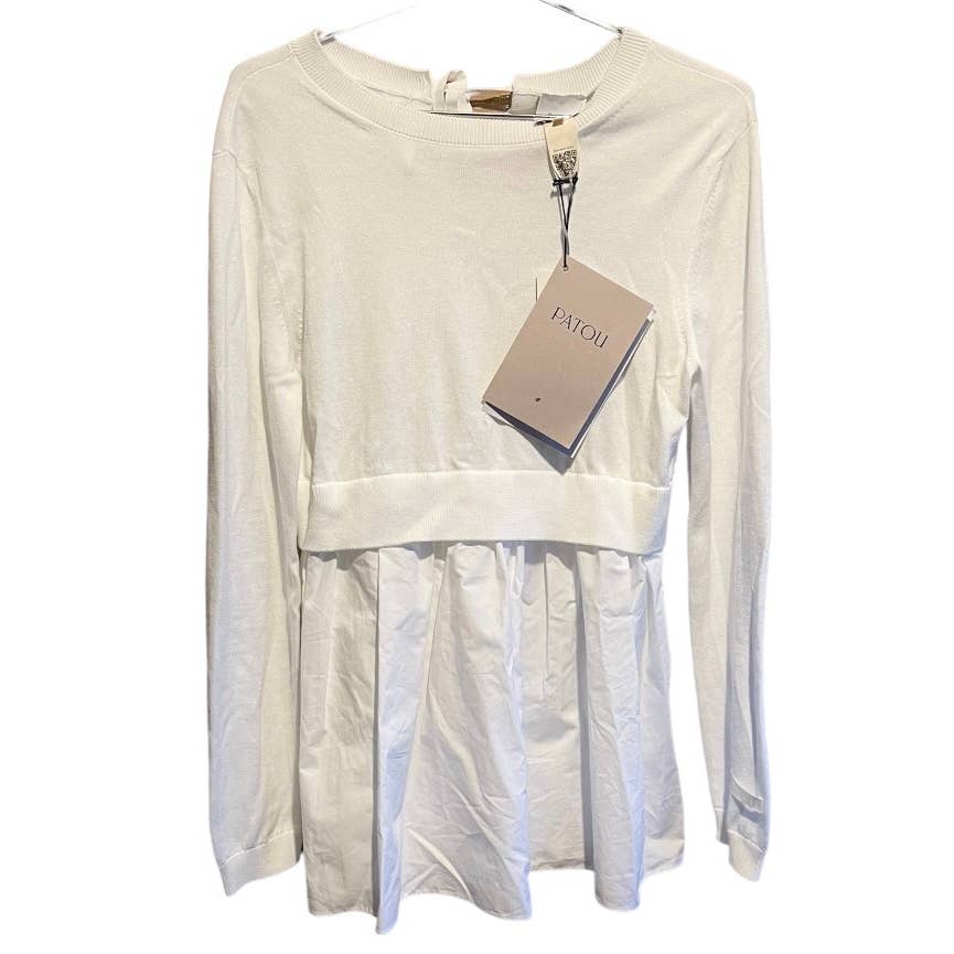 Patou Layered Paneled Jumper Size Large White New - Premium from Patou - Just $279.0! Shop now at Finds For You