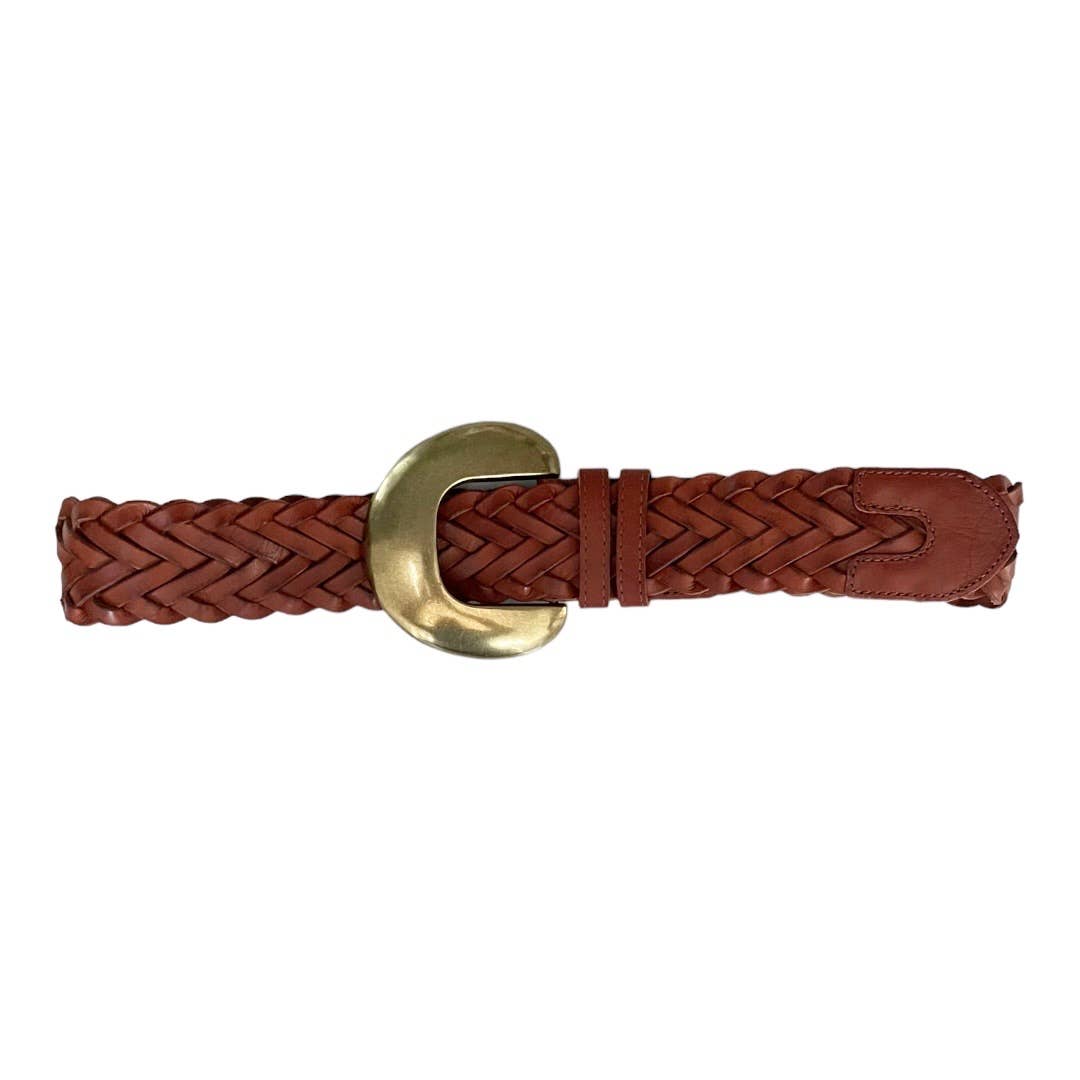 Anthropologie Cognac Woven Waist Leather Belt Size Small New - Premium from Anthropologie - Just $79.00! Shop now at Finds For You