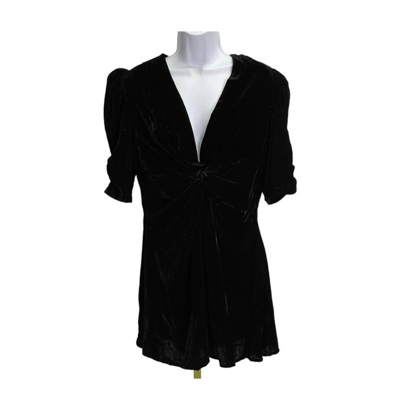 Rhode Leanna Twist Front Velvet Dress Size Large Black New - Premium from Rhode - Just $299.0! Shop now at Finds For You