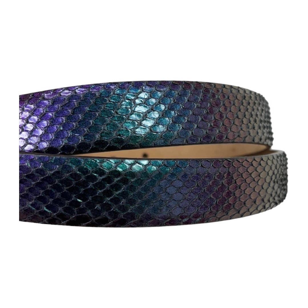 Roberto Cavalli Iridescent Snakeskin Belt Made in Italy 48/90 - Premium from Roberto Cavalli - Just $149.0! Shop now at Finds For You