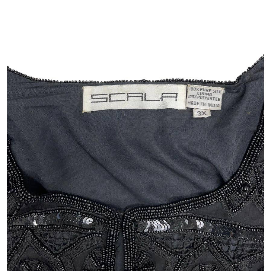 Vintage Scala Beaded Jacket Cardigan Plus Size Black 3X - Premium from Scala - Just $139.0! Shop now at Finds For You