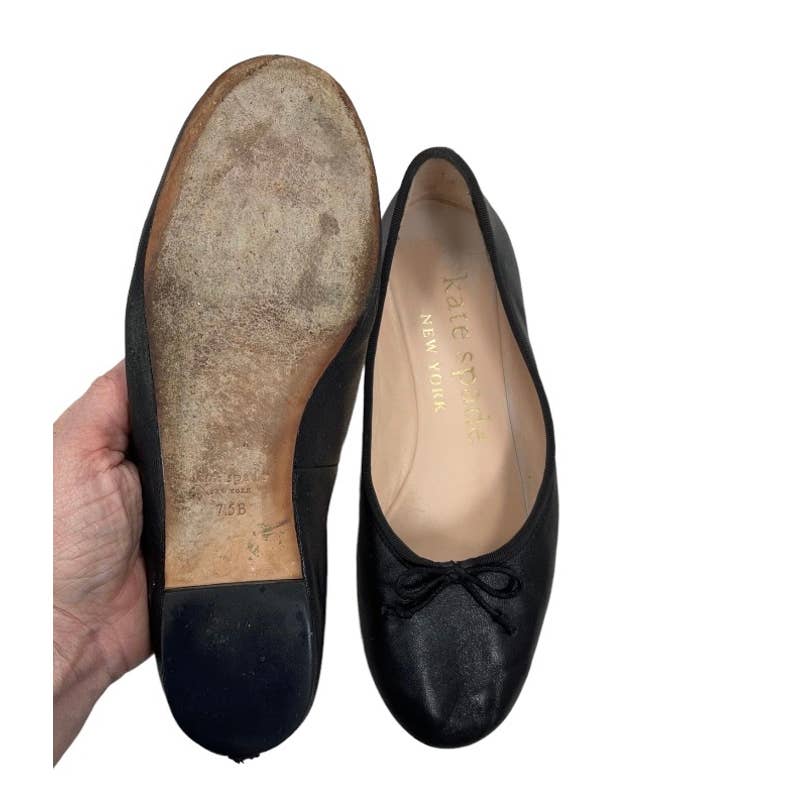 Kate Spade Honey Ballet Flats Shoes Leather Size 7.5 Black - Premium from Kate Spade - Just $59.0! Shop now at Finds For You