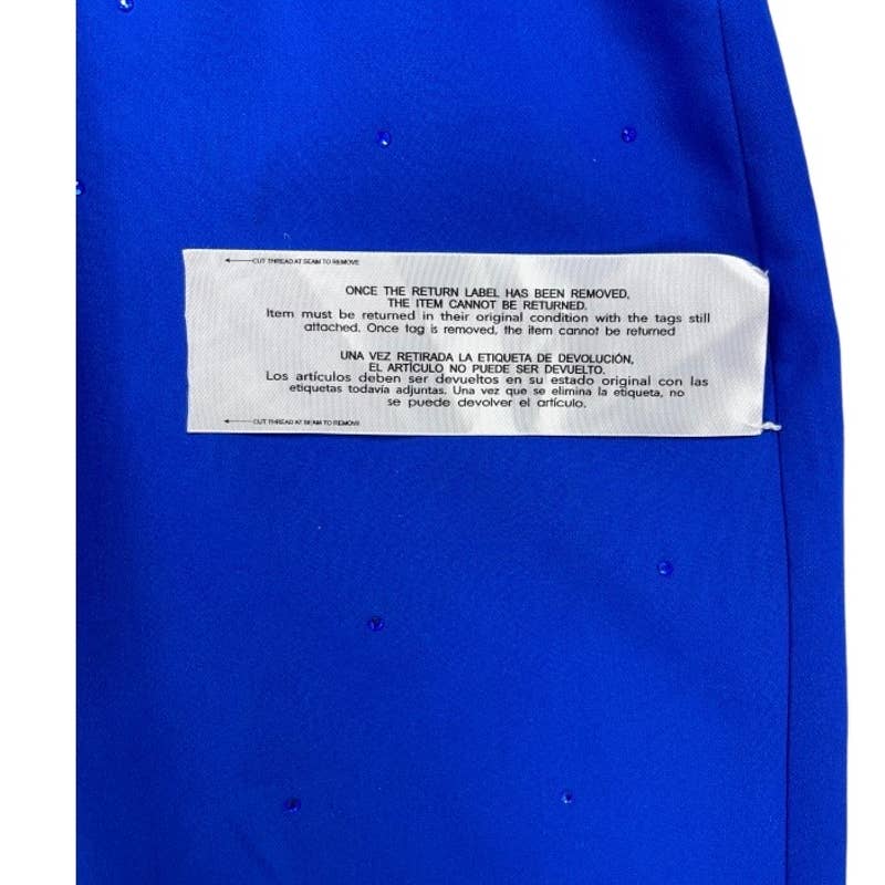 Tadashi Shoji Blue Ruffle Sleeve Crystal Embellished Dress Size M Blue New - Premium from Tadashi Shoji - Just $199.0! Shop now at Finds For You
