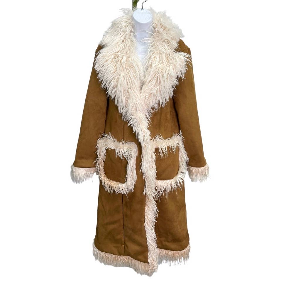 Anthropologie Hutch Faux Fur Trimmed Coat Jacket Size M Tan Cream - Premium  from Anthropologie - Just $299.0! Shop now at Finds For You