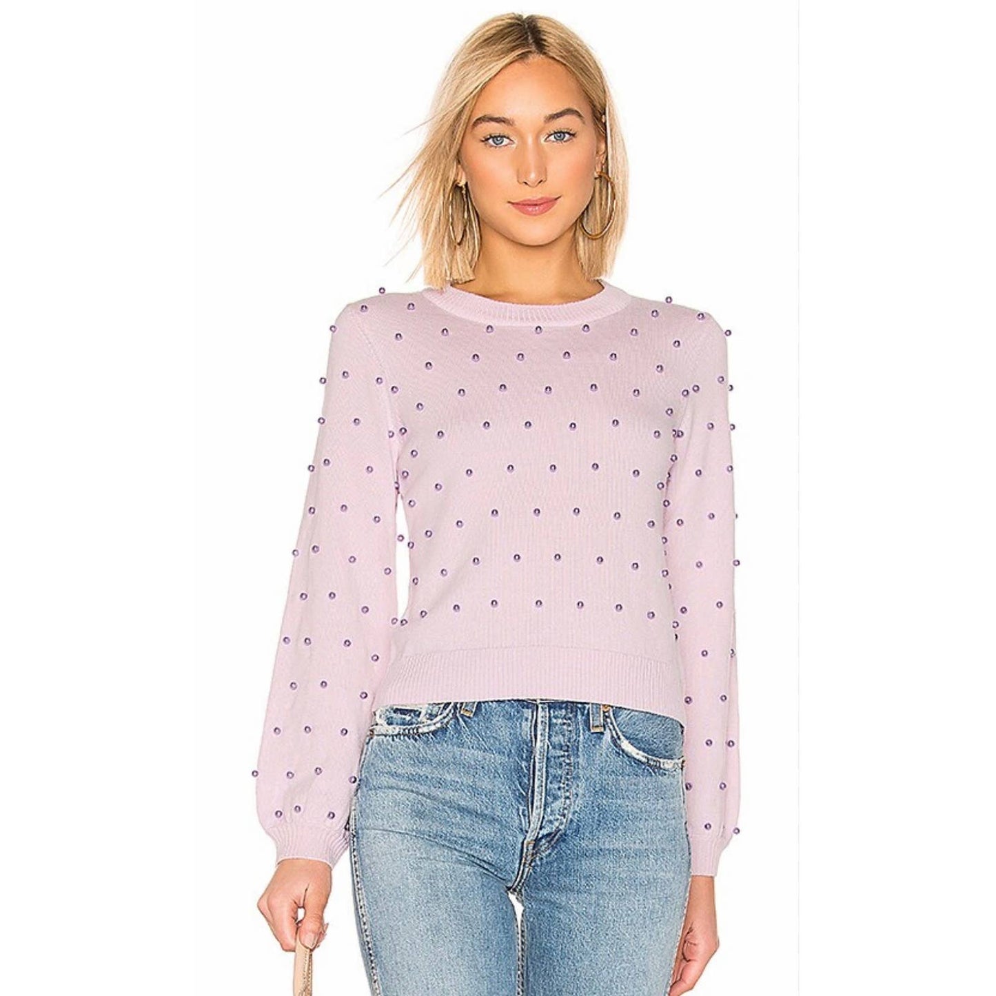 Milly Revolve Pearl Sweater Knit Crew Neck Wool Size P New - Premium from MILLY - Just $175.0! Shop now at Finds For You
