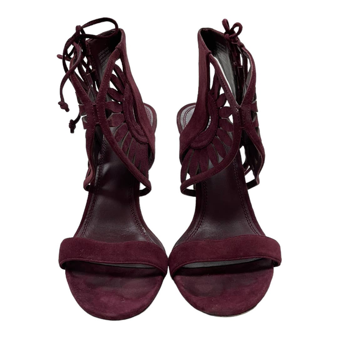 Tory Burch Leyla Cut Out Heels Sandals Shoes Burgundy Suede 9.5 - Premium from Tory Burch - Just $129.0! Shop now at Finds For You
