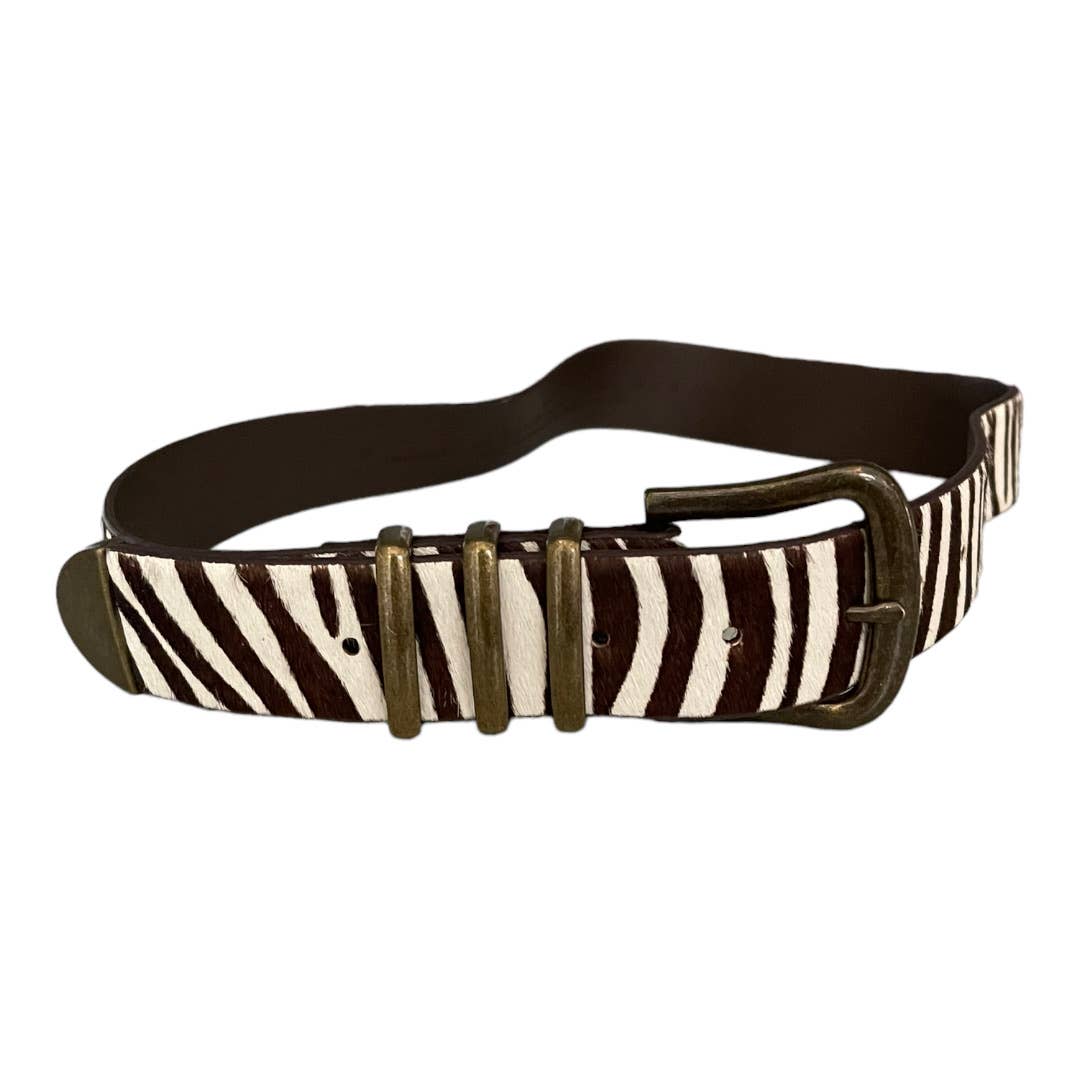 Anthropologie Western Calf Hair Zebra Print Belt Size Small New - Premium from Anthropologie - Just $68.0! Shop now at Finds For You