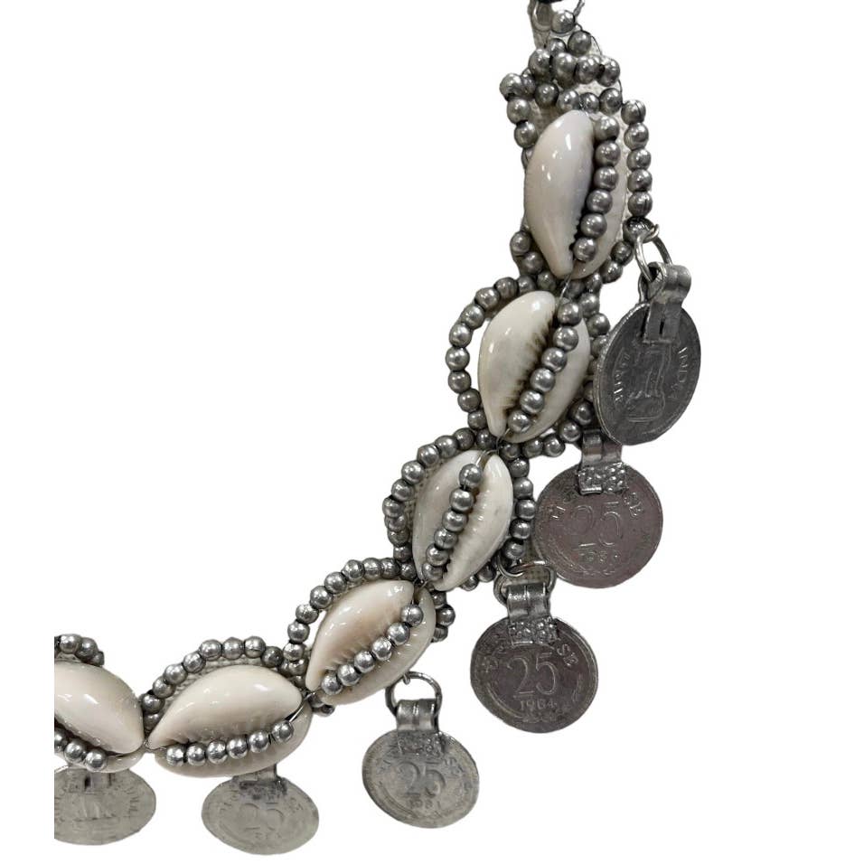 Free People Shell and Coin Dangle Choker Necklace Bohemian New - Premium from Free People - Just $59.0! Shop now at Finds For You