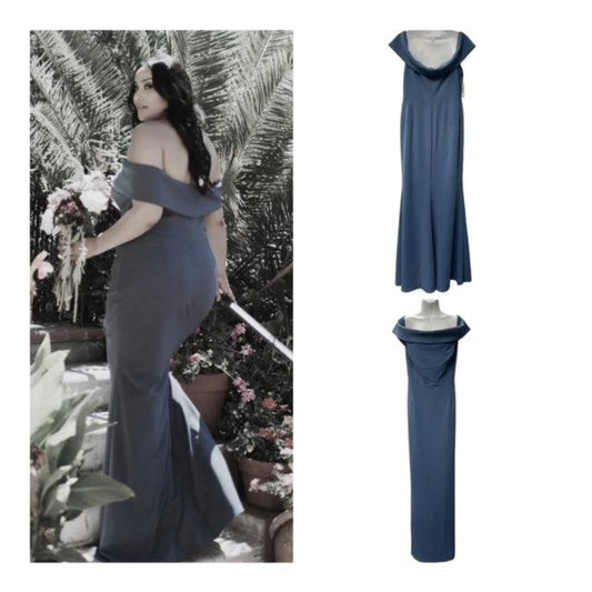 BHLDN Katie May Legacy Gown Dress Trumpet Off the Shoulder Blue Prom Bridesmaid - Premium Clothing, Shoes & Accessories:Women:Women's Clothing:Dresses from Katie May - Just $161.59! Shop now at Finds For You