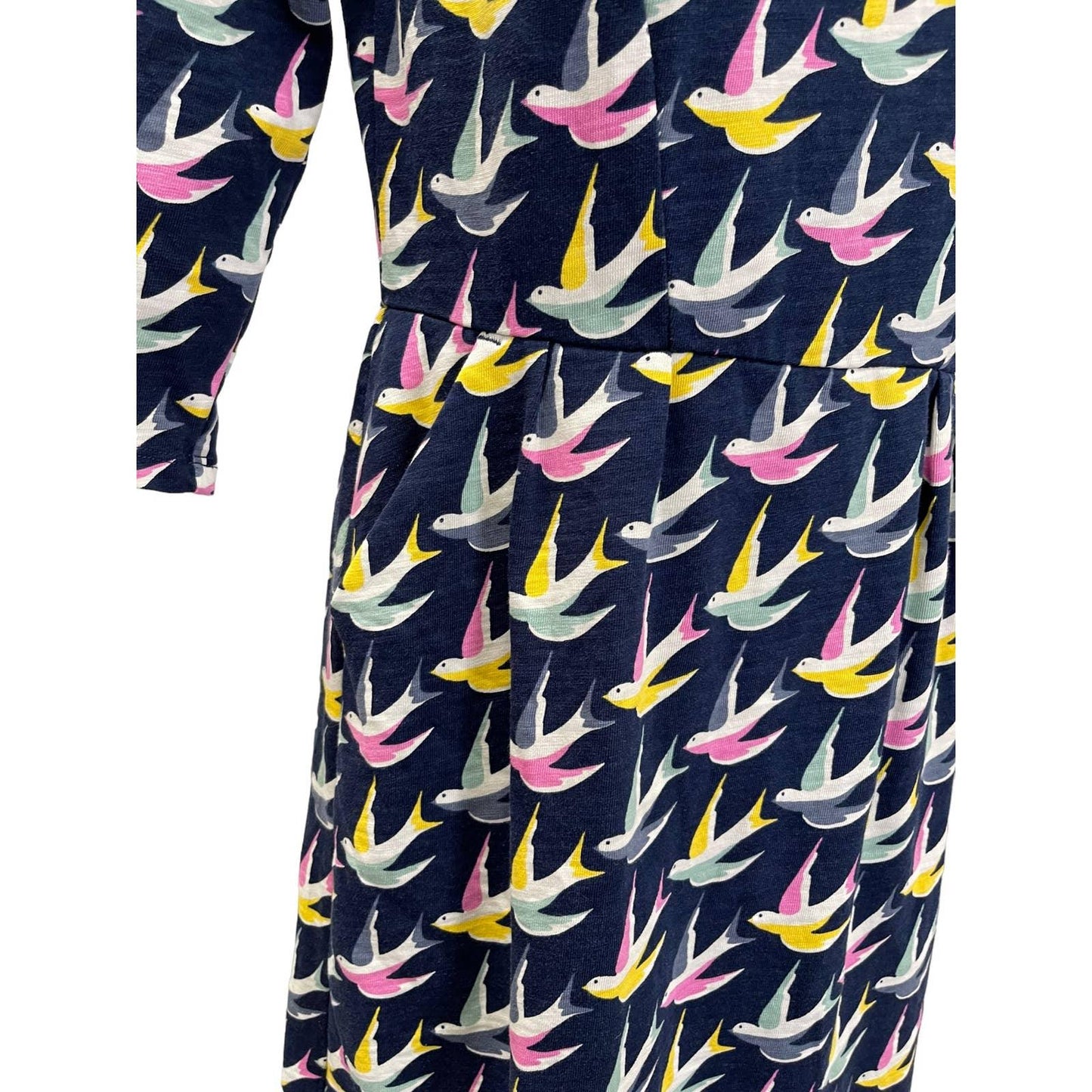 Boden Brittish Style Penny Jersey Dress J0074 Navy Swallows Birds 4P US 8P UK - Premium from Boden - Just $74.0! Shop now at Finds For You